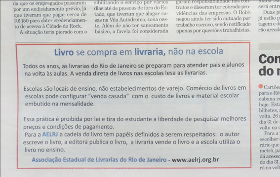 Anúncio da campanha que antecede o ano letivo publicado no jornal Destak pela AEL